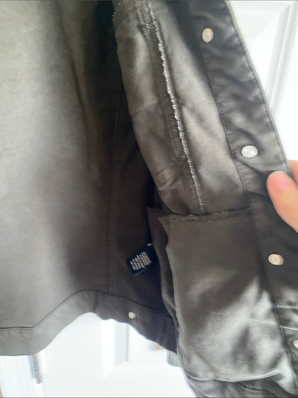 Prosperity Dark Olive Green Stretch Denim Jean Jacket Size L - Picture 6 of 6